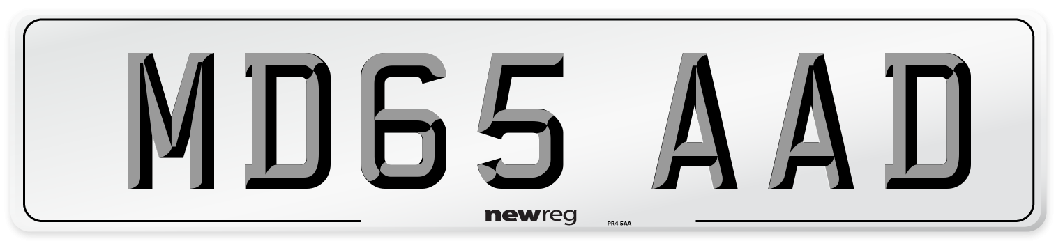 MD65 AAD Number Plate from New Reg